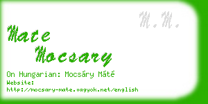 mate mocsary business card