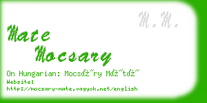 mate mocsary business card